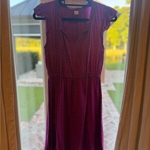 Old Navy Purple Midi Dress with White Dots